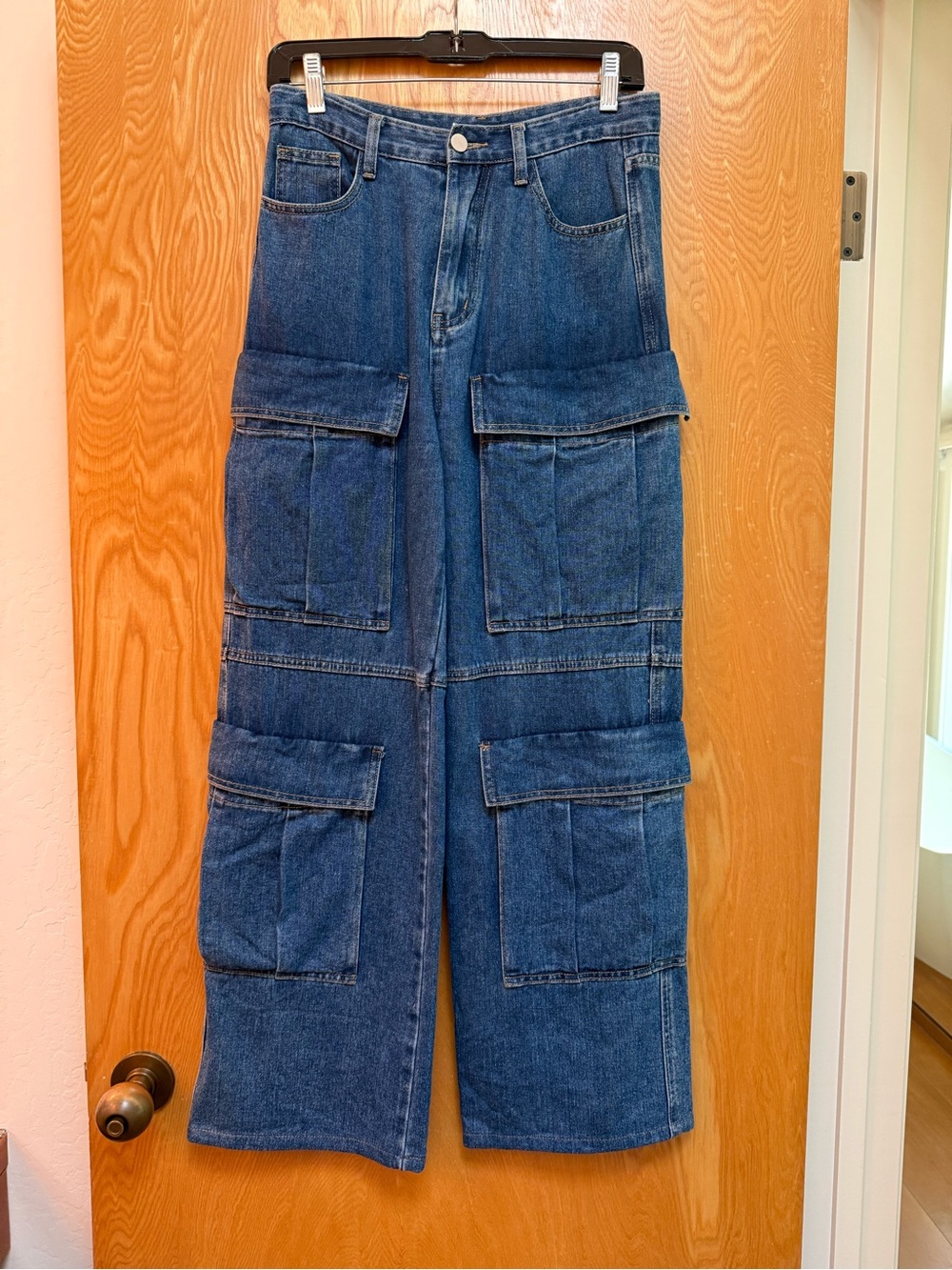 Cider Dark Blue Cargo Bootcut Jeans for women